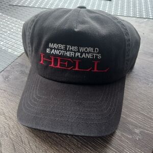 Black Cap with Red Embroidery